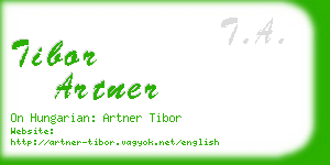 tibor artner business card